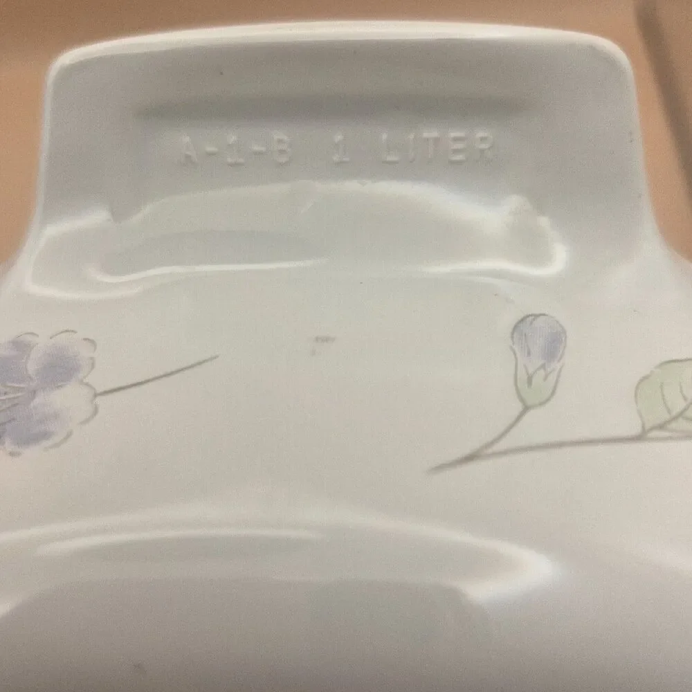 CorningWare Floral Square 1L Casserole Dish w/ Glass Lid Handle A-1-B